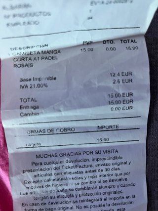 Camiseta Joma Padel Rosa