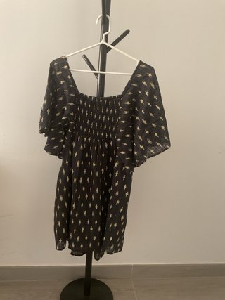 Vestido Tintoretto Negro Multicolor