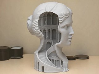 Escultura Busto con Palacio Oculto
