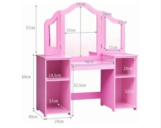 Tocador infantil rosa con espejo