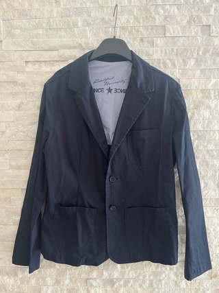 Giacca casual blu scuro cotone.