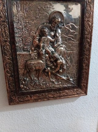 Lámina cobre plata antigua