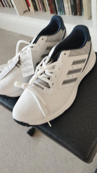 Zapatos de Golf Adidas Blancos y Azules