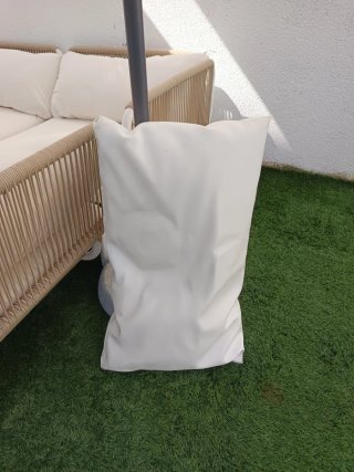 Cojines blancos forrados tela nautica