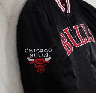 Chaqueta Bomber Chicago Bulls NBA Negra Talla L