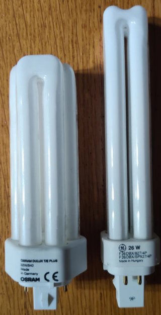 3 Lampadine Fluorescenti General Electric e Osram
