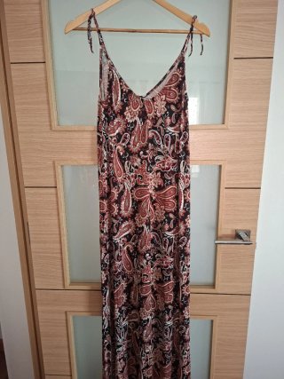 Vestido largo estampado paisley