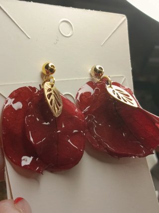 Pendientes buganvilla con adorno acero