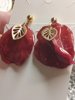 Pendientes buganvilla con adorno acero