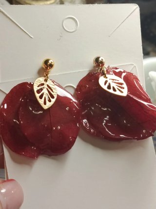Pendientes buganvilla con adorno acero