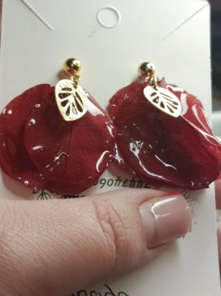 Pendientes buganvilla con adorno acero