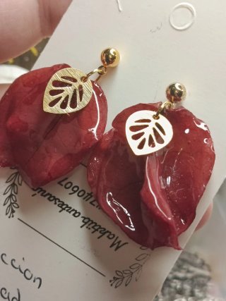 Pendientes buganvilla con adorno acero