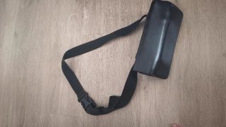 Cartera de camarero de cuero negra