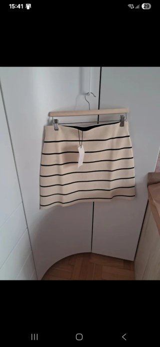 Falda mini de punto a rayas
