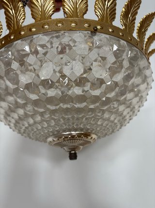 Lámpara colgante dorada cristal