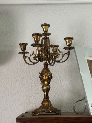 2 candelabros Bronce 5 Brazos Estilo Antiguo