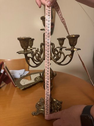 2 candelabros Bronce 5 Brazos Estilo Antiguo