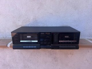 Casetera Doble Sanyo Negra