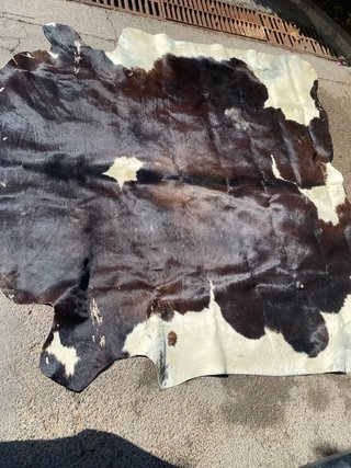 Alfombra Piel Vaca Negra y Blanca