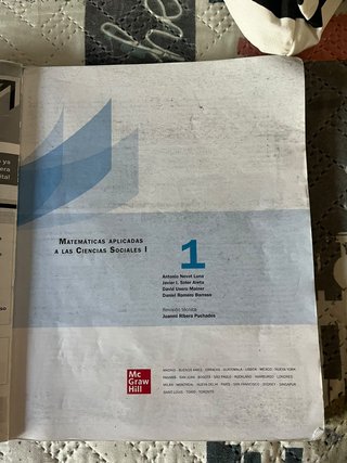 Libro Matemáticas Ciencias Sociales 1º Bachiller