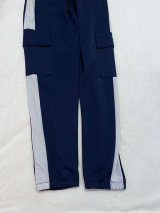 Pantalón chándal jogger azul y blanco Talla M/L
