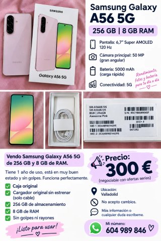 Samsung Galaxy A56 5G 256GB Rosa