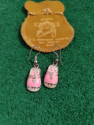 Orecchini Rosa e Argento per Bambini