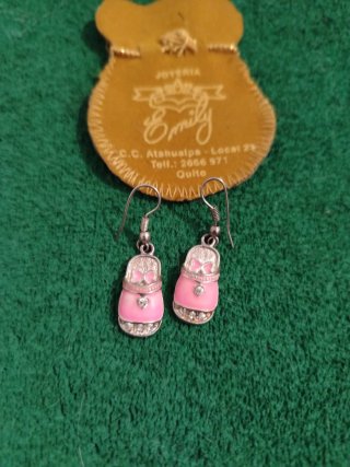 Orecchini Rosa e Argento per Bambini