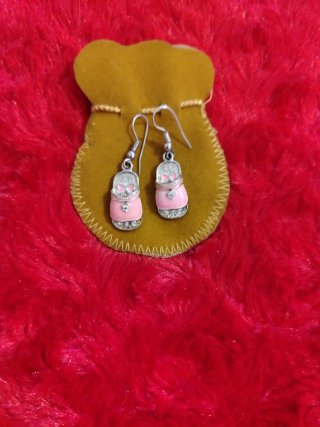 Orecchini Rosa e Argento per Bambini