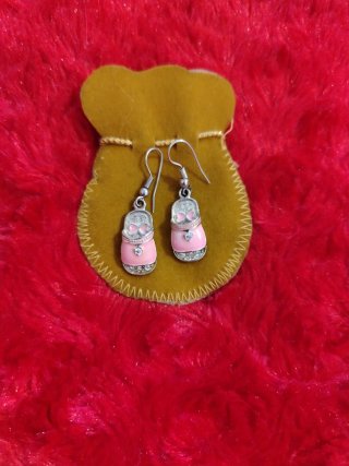 Orecchini Rosa e Argento per Bambini