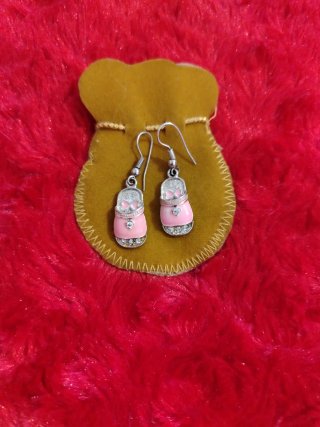Orecchini Rosa e Argento per Bambini