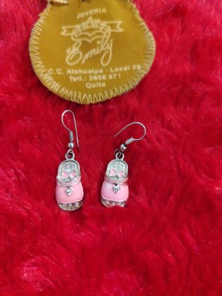 Orecchini Rosa e Argento per Bambini