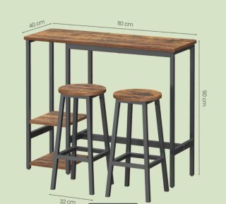 Mesa alta bar con 2 taburetes