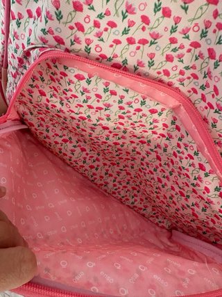 Mochila Enso floral rosa y verde