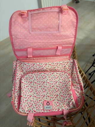 Mochila Enso floral rosa y verde