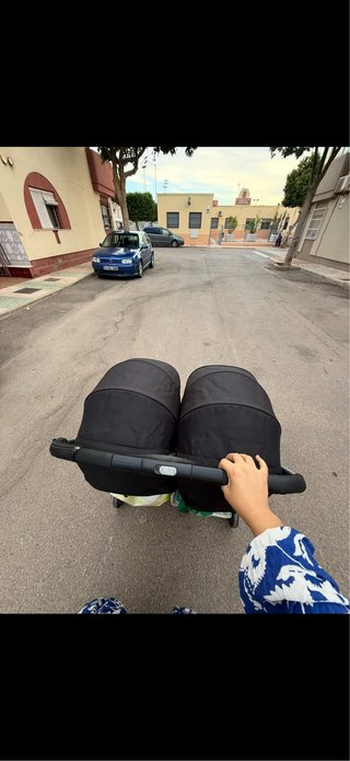 Carrito Gemelar Doble Negro