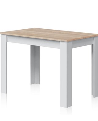 Mesa comedor blanca y madera, excelente estado