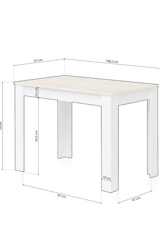 Mesa comedor blanca y madera, excelente estado