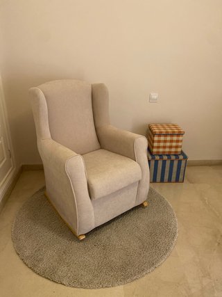 Alfombra redonda beige