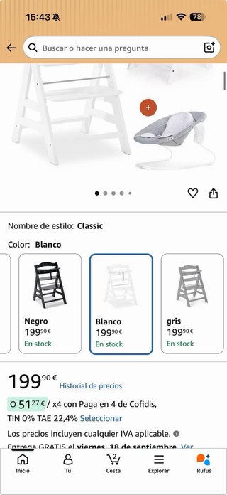 Trona evolutiva blanca