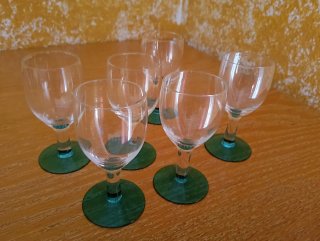 Juego 6 copas licor verdes