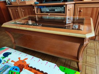 Mesa de centro madera y cristal