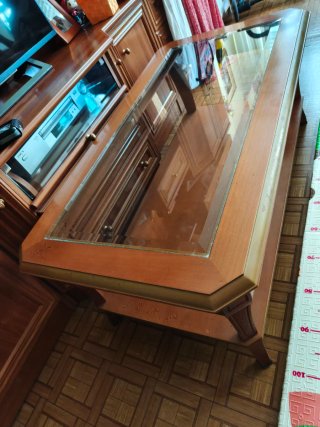 Mesa de centro madera y cristal