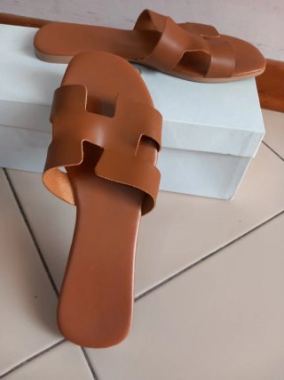 Ciabatte donna color cuoio