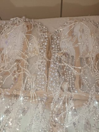 Vestido fiesta perlas y lentejuelas
