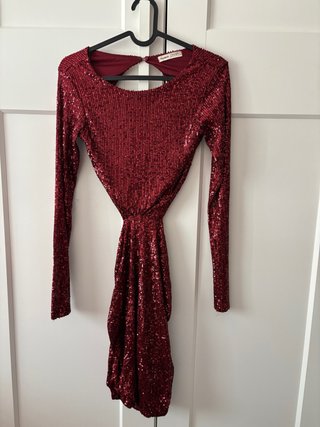 Vestido fiesta lentejuelas rojo