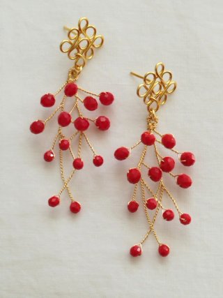 Pendientes flamenca o fiesta alambre y cristales