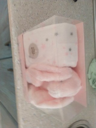Peluche y manta bebé rosa Interbaby