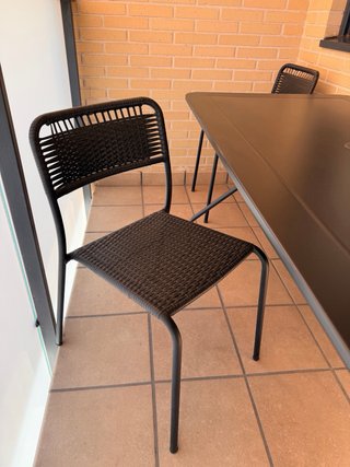 Mesa exterior Ikea Gris Acero con 2 sillas