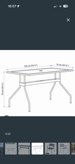 Mesa exterior Ikea Gris Acero con 2 sillas